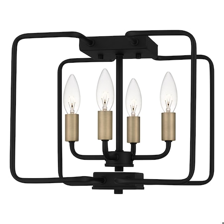 Quoizel Cox 4-Light Matte Black Semi-Flush Mount COX1712MBK